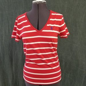 Ralph Lauren red &white striped tee